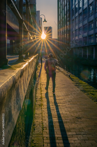 person walking on the bridge