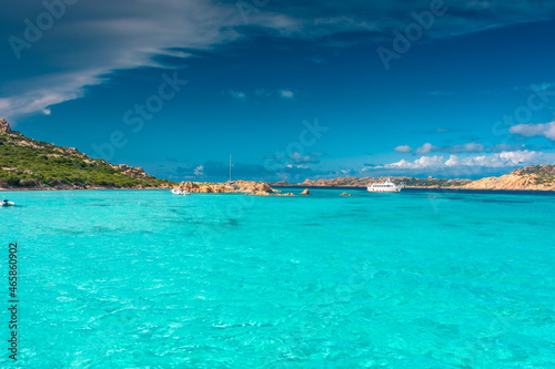 Amazing crystal clear waters of Maddalena Archipelago, Sardinia Italy