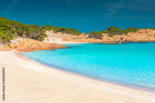 Amazing pink sand beach in Budelli Island  Maddalena Archipelago  Sardinia Italy