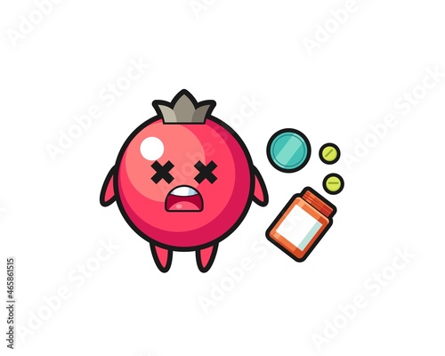 illustration of overdose cranberry character