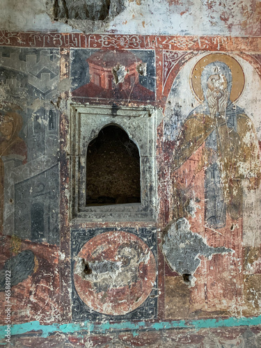 Interior and frescoes of Kaymaklı Armenian Monastery (Amenaprgič Vank) in Trabzon Province, Turkey 