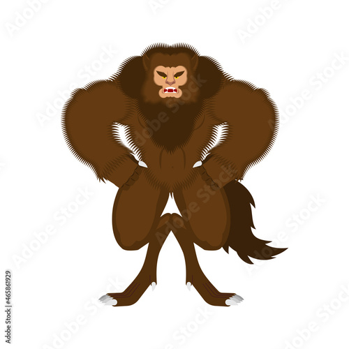 Werewolf isolated. werwolf Monster. wolfman monstrosity vector illustration