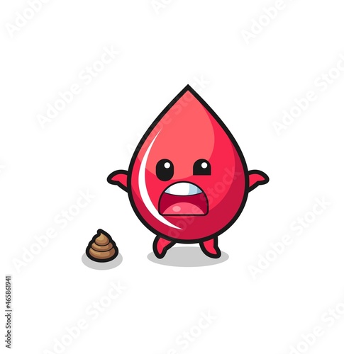 blood drop earth surprised to meet poop