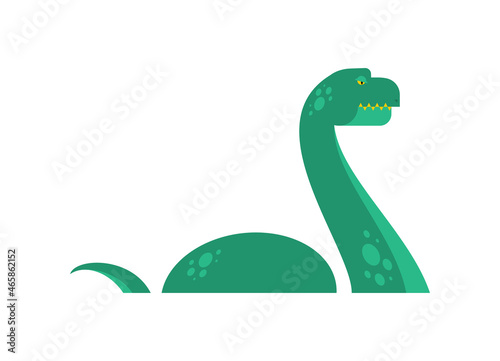 Loch Ness monster Nessie isolated. Monstrous animal photo