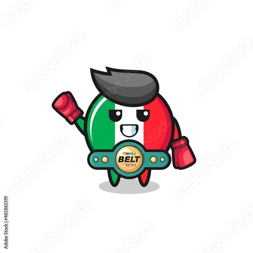 italy flag boxer mascot character