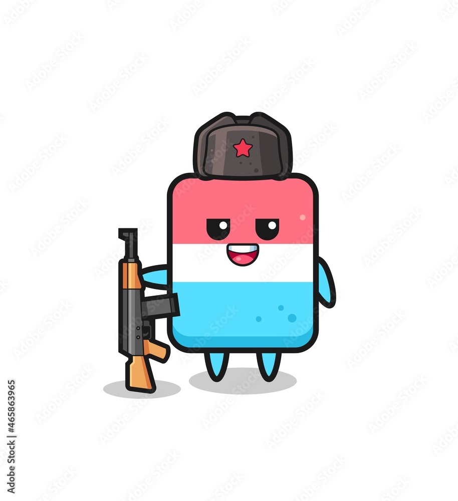 cute eraser cartoon as Russian army cute eraser cartoon as Russian army