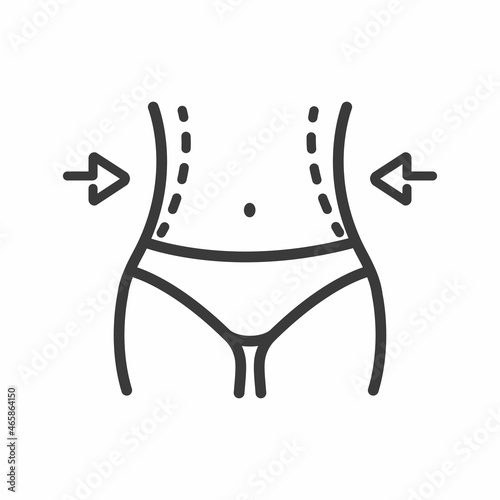 Waist slimming symbol icon, vector.