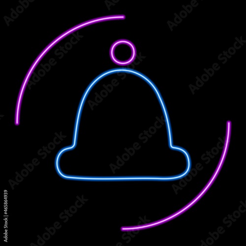 Winter hat neon sign, modern glowing banner design, colorful trend of modern design on black background. Vector illustration.