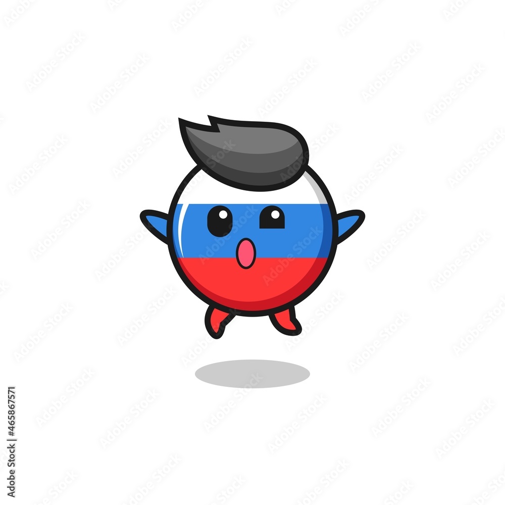 Fototapeta premium russia flag character is jumping gesture
