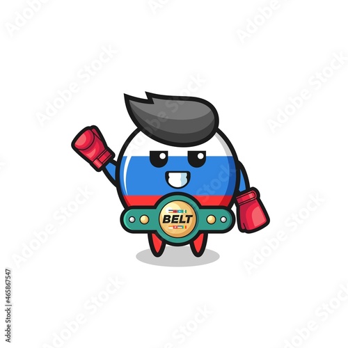 russia flag boxer mascot character