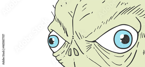Alien with big eyes looking