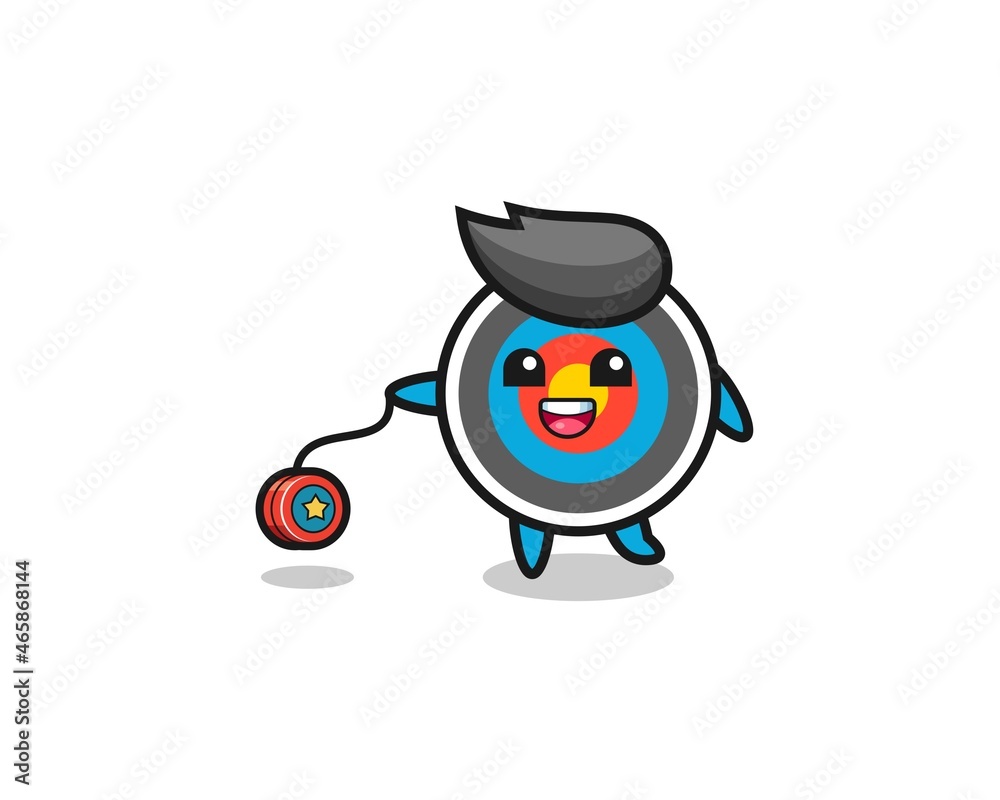Obraz premium cartoon of cute target archery playing a yoyo