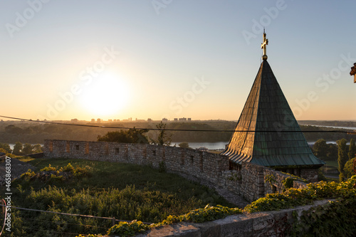 Amazing sunset view of Belgrade Fortress, Serbia