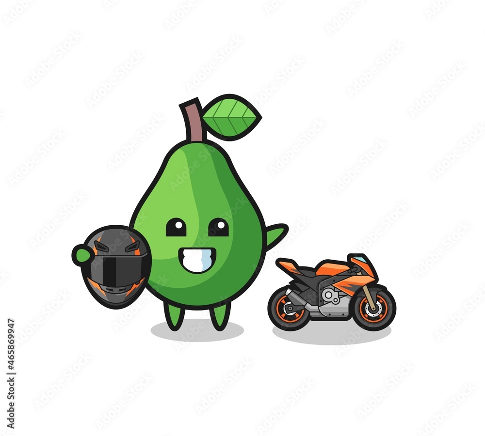 cute avocado cartoon as a motorcycle racer cute avocado cartoon as a motorcycle racer