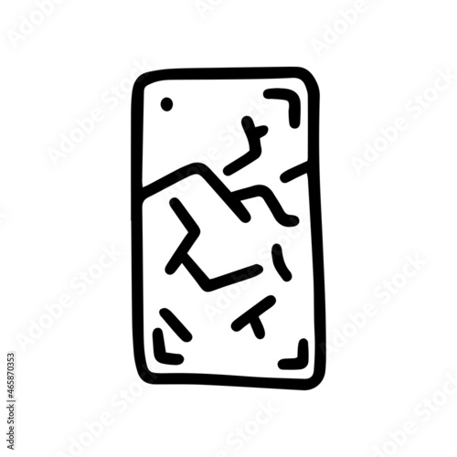 broken phone line vector doodle simple icon