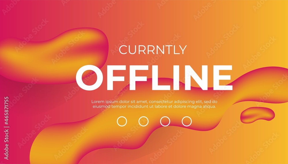 Currently offline twitch banner background vector template. Liquid geometric background with modern design.