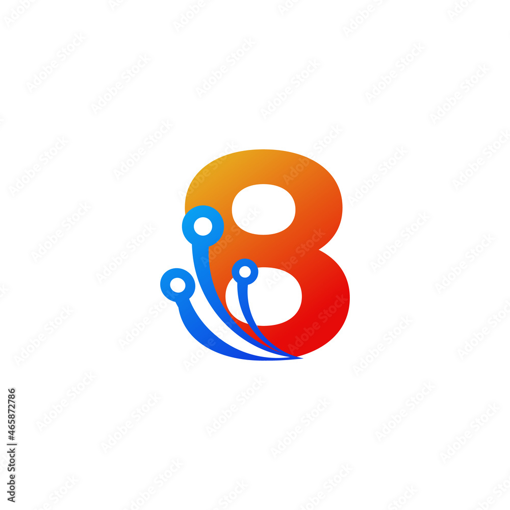 Number 8 Technology Logo Design Template Element Number 8 Technology Logo Design Template Element
