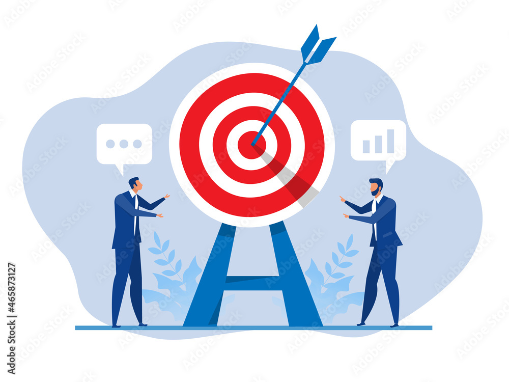 Businessman analyzing data plan and strategy, Business target concept in modern flat design.vector illustration Businessman analyzing data plan and strategy, Business target concept in modern flat design.vector illustration