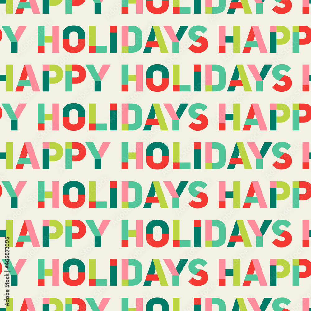 Fun typography design seamless pattern for christmas and new year background.