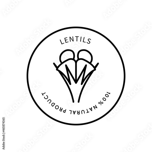 Icon Lentil Simple Style. Natural Product. Vector sign in a simple style isolated on a white background