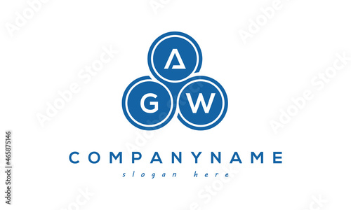 AGW three letters creative circle logo design with blue photo