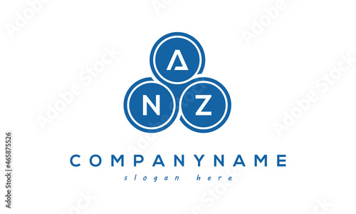 ANZ three letters creative circle logo design with blue photo