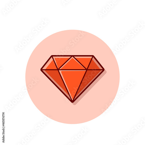 Diamond Cartoon Vector Icon Illustration. Wealth Object Icon Concept Isolated Premium Vector. Flat Cartoon Style