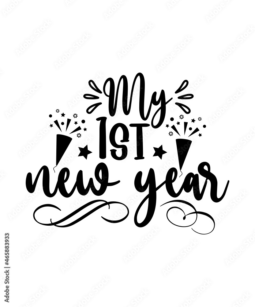 Obraz premium Happy New Years SVG Bundle, Hello 2022 Svg, 2021