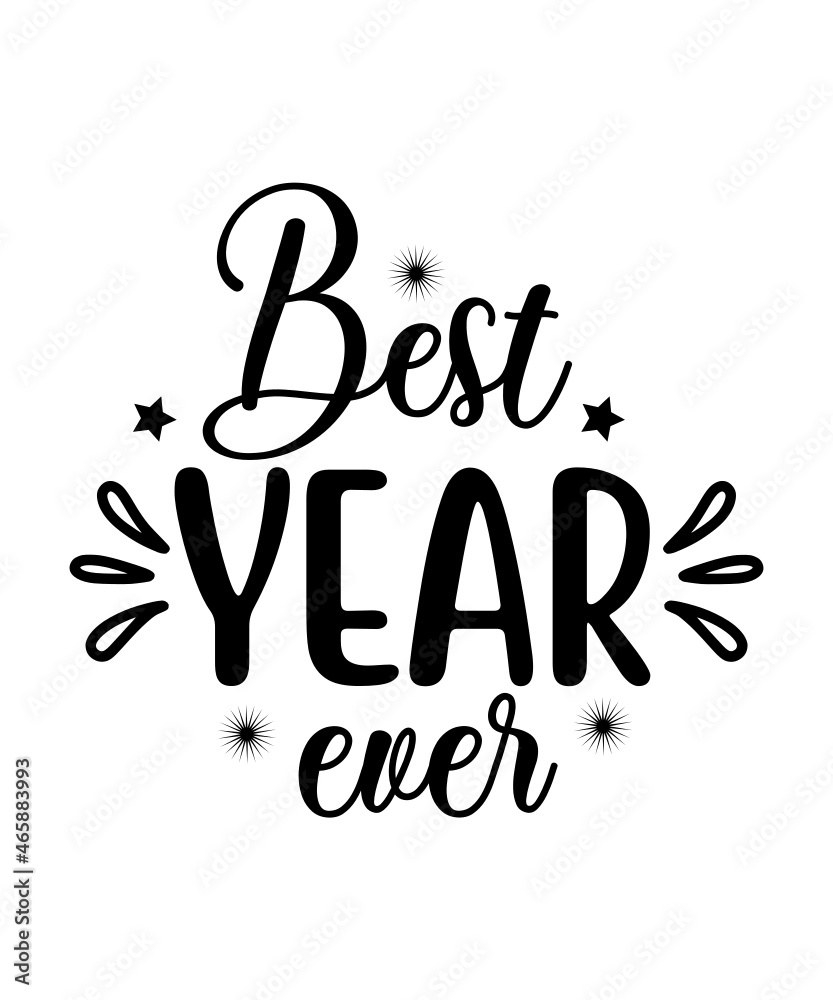 Fototapeta premium Happy New Years SVG Bundle, Hello 2022 Svg, 2021