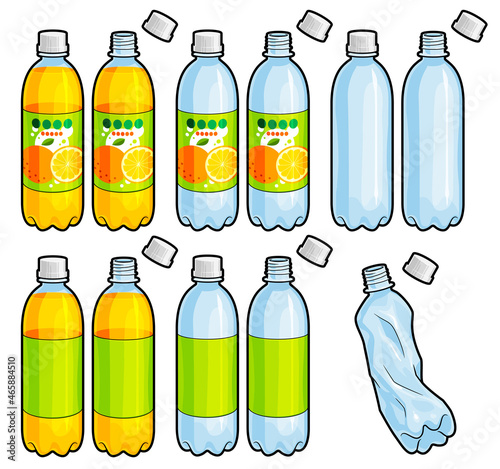 主線ありの500mlペットボトルイラスト