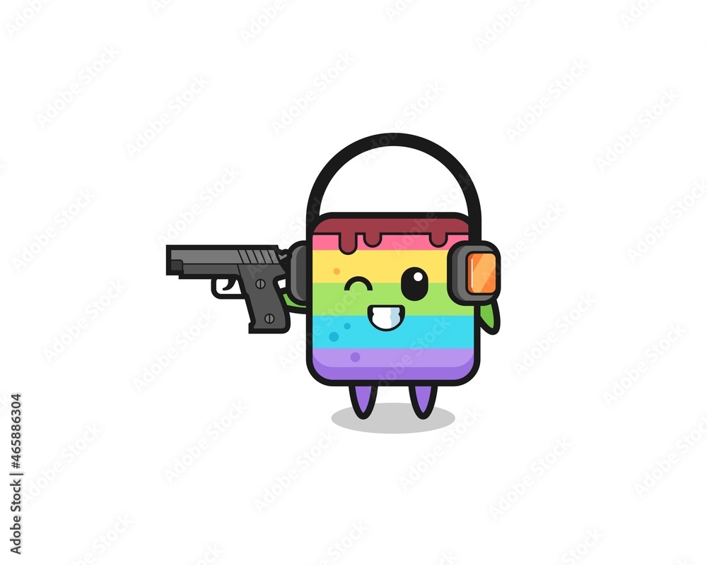 illustration of rainbow cake cartoon doing shooting range illustration of rainbow cake cartoon doing shooting range