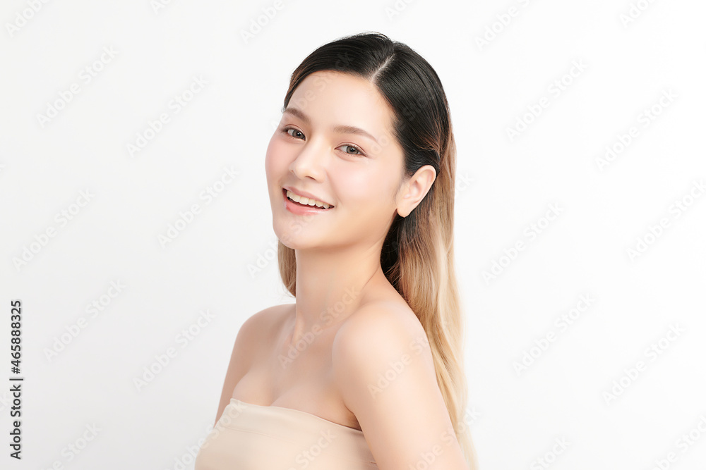 Beautiful young asian woman with clean fresh skin on white background, Face care, Facial treatment, Cosmetology, beauty and spa, Asian women portrait. Beautiful young asian woman with clean fresh skin on white background, Face care, Facial treatment, Cosmetology, beauty and spa, Asian women portrait.