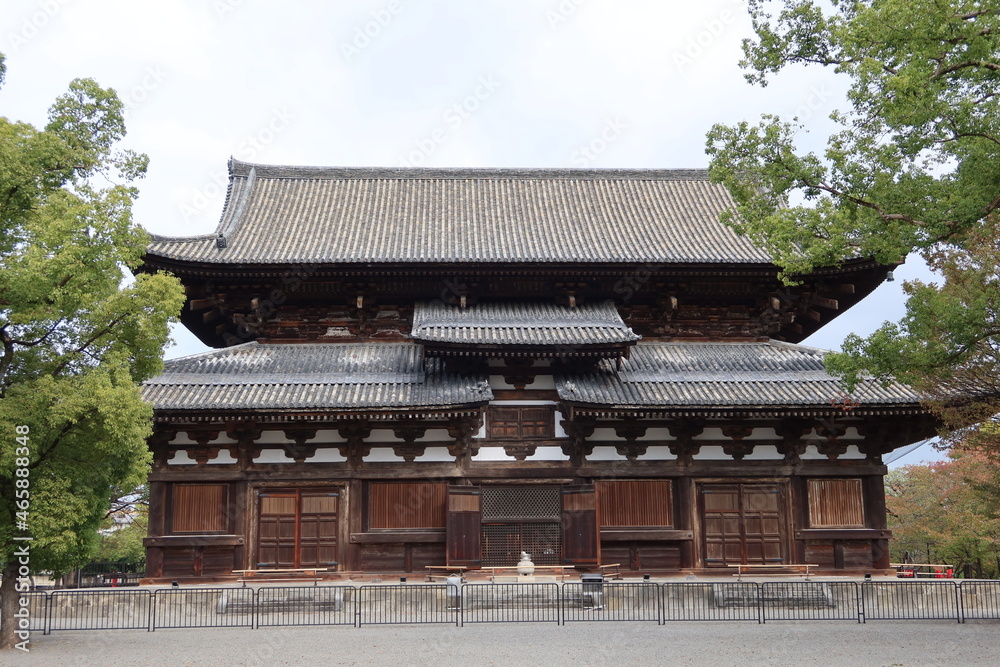Temples and Shrines in Kyoto in Japan日本の神社仏閣 : Kondo Hall in the precincts of To-ji Temple 東寺の境内にある金堂 Temples and Shrines in Kyoto in Japan日本の神社仏閣 : Kondo Hall in the precincts of To-ji Temple 東寺の境内にある金堂