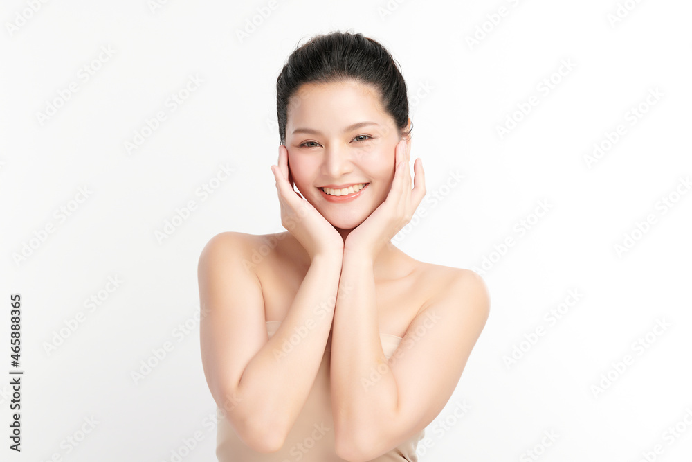 Beautiful young asian woman with clean fresh skin on white background, Face care, Facial treatment, Cosmetology, beauty and spa, Asian women portrait. Beautiful young asian woman with clean fresh skin on white background, Face care, Facial treatment, Cosmetology, beauty and spa, Asian women portrait.