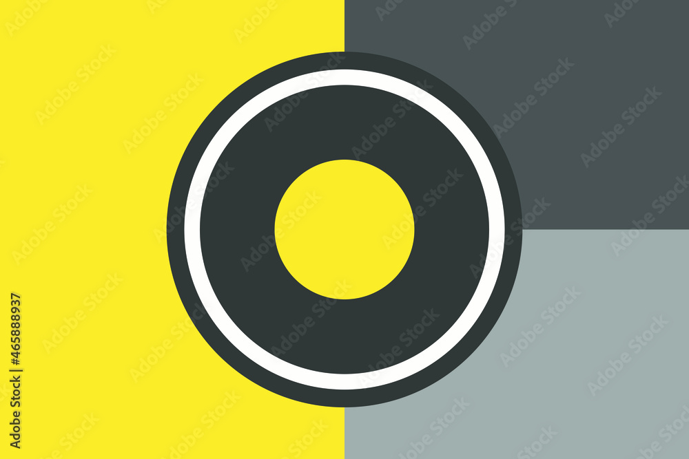 Abstract illustration with circle. Modern vector yellow background. Abstract geometric black and yellow illustration for banner or website. Abstract illustration with circle. Modern vector yellow background. Abstract geometric black and yellow illustration for banner or website.
