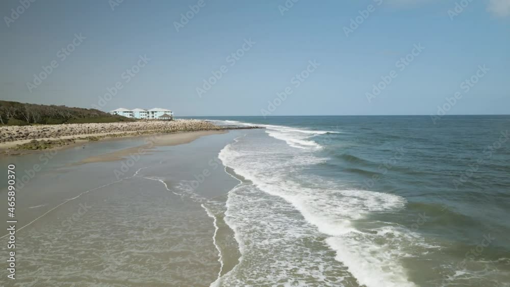 Beautiful scenic aerial lapping waves along coast of North Carolina Kure Beach Beautiful scenic aerial lapping waves along coast of North Carolina Kure Beach