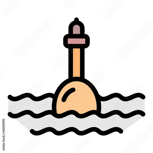 Fish farm bobber icon. Outline fish farm bobber vector icon color flat isolated