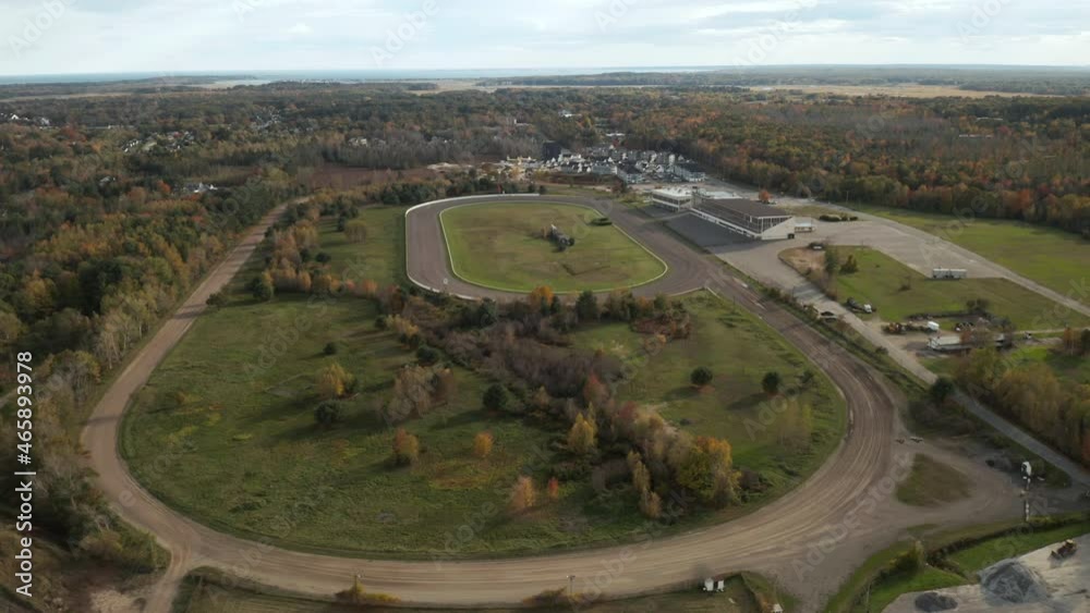 Beautiful aerial view of Scarborough Downs horse racing track. Beautiful aerial view of Scarborough Downs horse racing track.