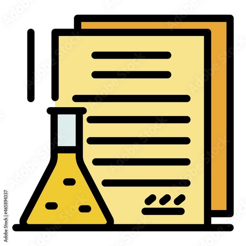 Chemical criminal expertise icon. Outline chemical criminal expertise vector icon color flat isolated