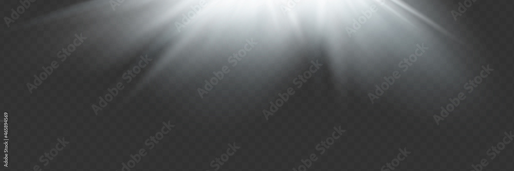 Fototapeta premium Vector spotlight. Light effect.Glow isolated white transparent light effect. Abstract special effect element design.