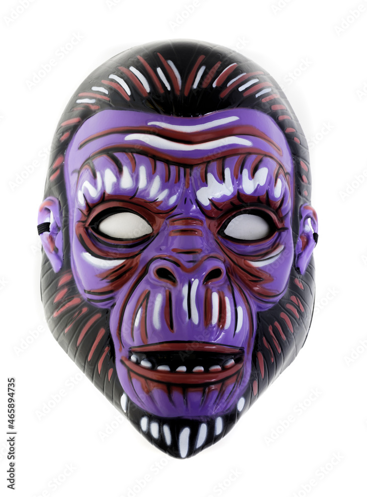Naklejka premium Evil Ape Face Mask Isolated Against White Background