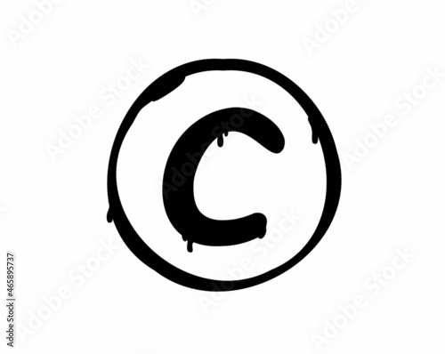 Vector illustration of graffiti sprayed copyright symbol