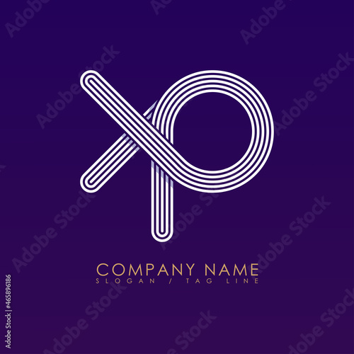 abstract geometric logo XP collapsible teamwork team geometric shapes. suitable for company
