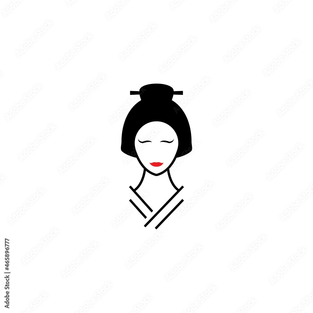 Geisha face vector