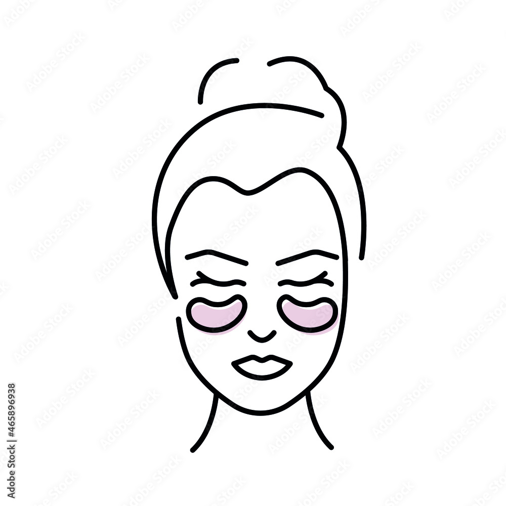 Eye patches. Spa day for face. Woman taking care of her skin. Vector line art for social media, web banner, print. Illustration on white background
Eye patches. Spa day for face. Woman taking care of her skin. Vector line art for social media, web banner, print. Illustration on white background