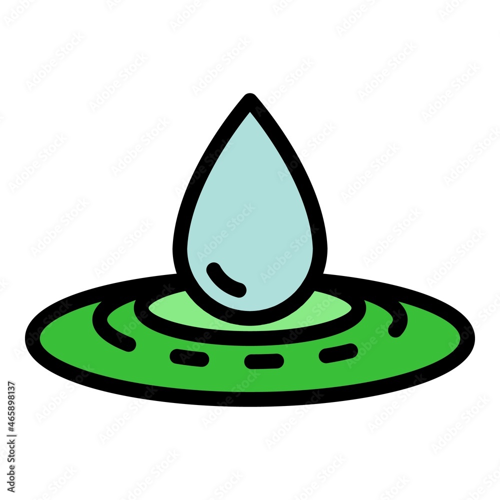 Drop in water icon. Outline drop in water vector icon color flat isolated Drop in water icon. Outline drop in water vector icon color flat isolated