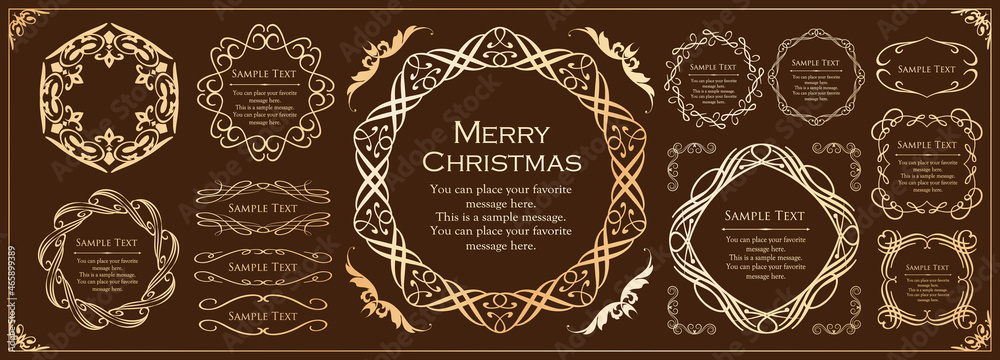 クリスマスをイメージしたフレームデザインのセット。アンティーク。ビンテージ。エレガント
クリスマスをイメージしたフレームデザインのセット。アンティーク。ビンテージ。エレガント