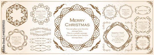 クリスマスをイメージしたフレームデザインのセット。アンティーク。ビンテージ。エレガント © DESIGN BOX