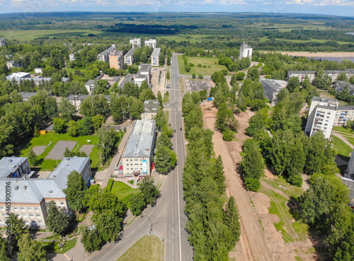 Aerial view of Pervomayskaya Street (Kirovo-Chepetsk, Kirov Region, Russia) photo