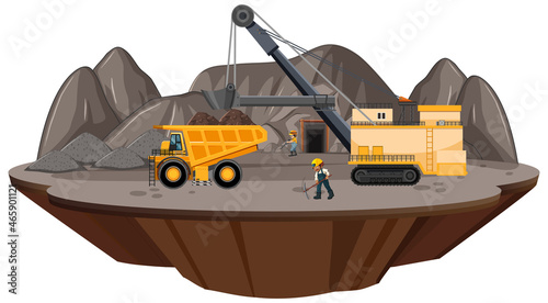 An island of coal mining scene